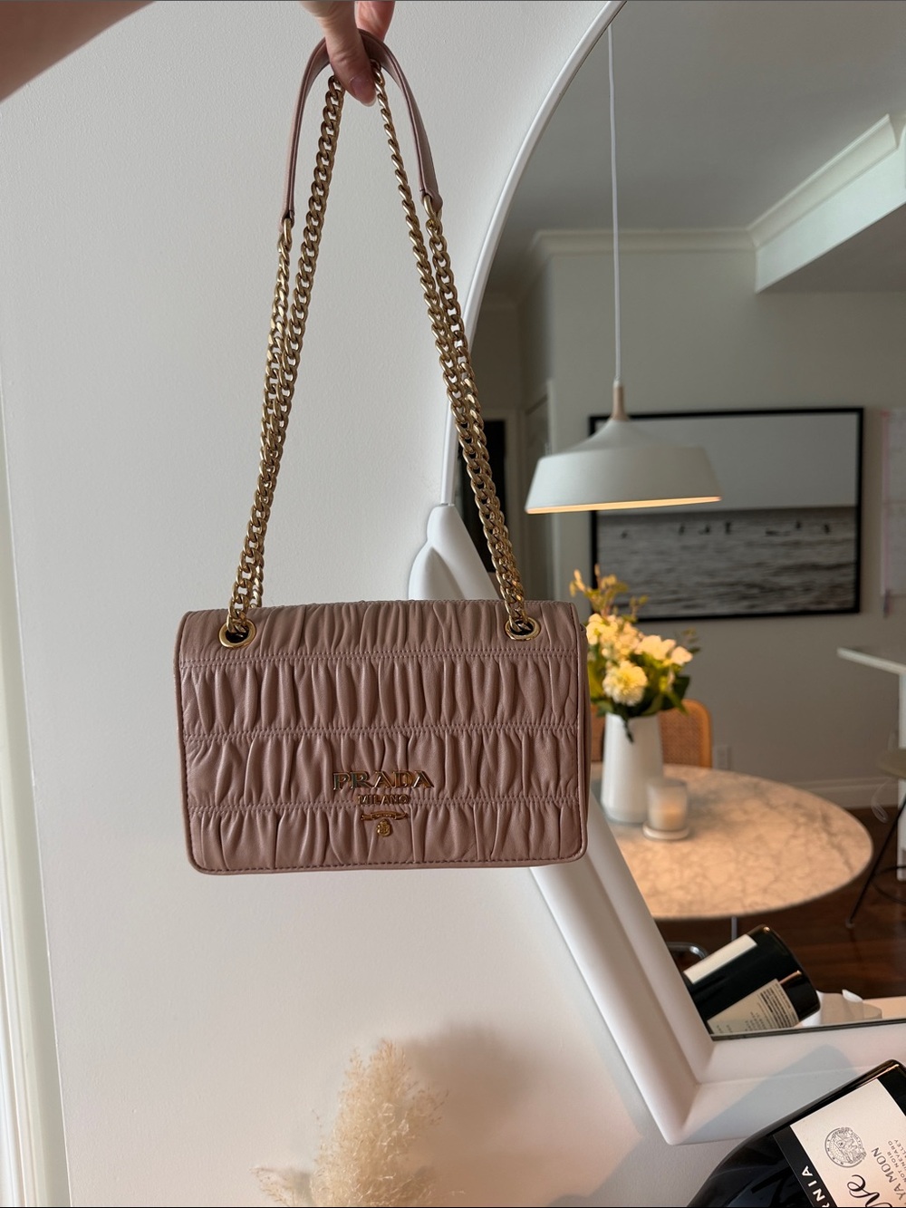 Prada Blush Pink Quilted Chain Shoulder Bag